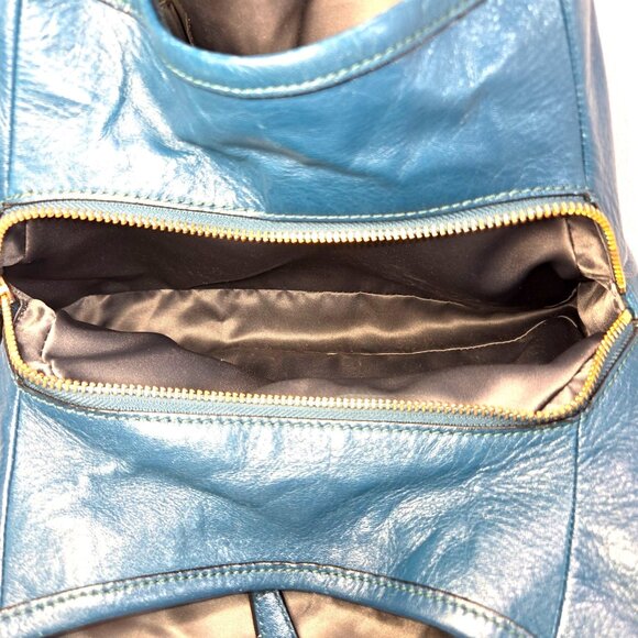Coach 2013 Teal Madison Phoebe Gathered Twist Leather Shoulder Bag Leather 26257 - Picture 11 of 14